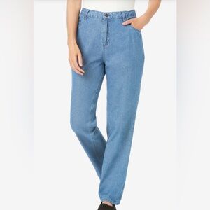 Woman Within Perfect Relaxed Cotton Jeans